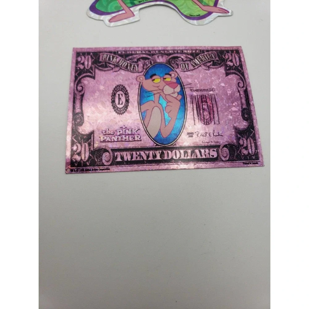 4 Vintage Stickers Pink Panther Cartoon Prism Vending Machine Stickers 1998